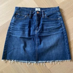 J.Crew raw edge denim skirt NWOT